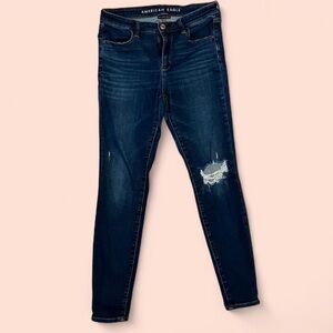American Eagle Outfitters High Rise Jegging Dark Wash Skinny Jeans, size 10